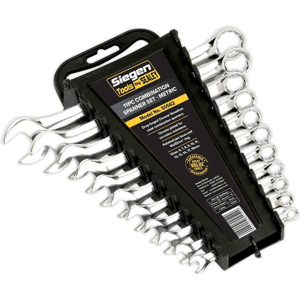 Siegen 11 Piece WallDrive Combination Spanner Set Metric in UK Specification