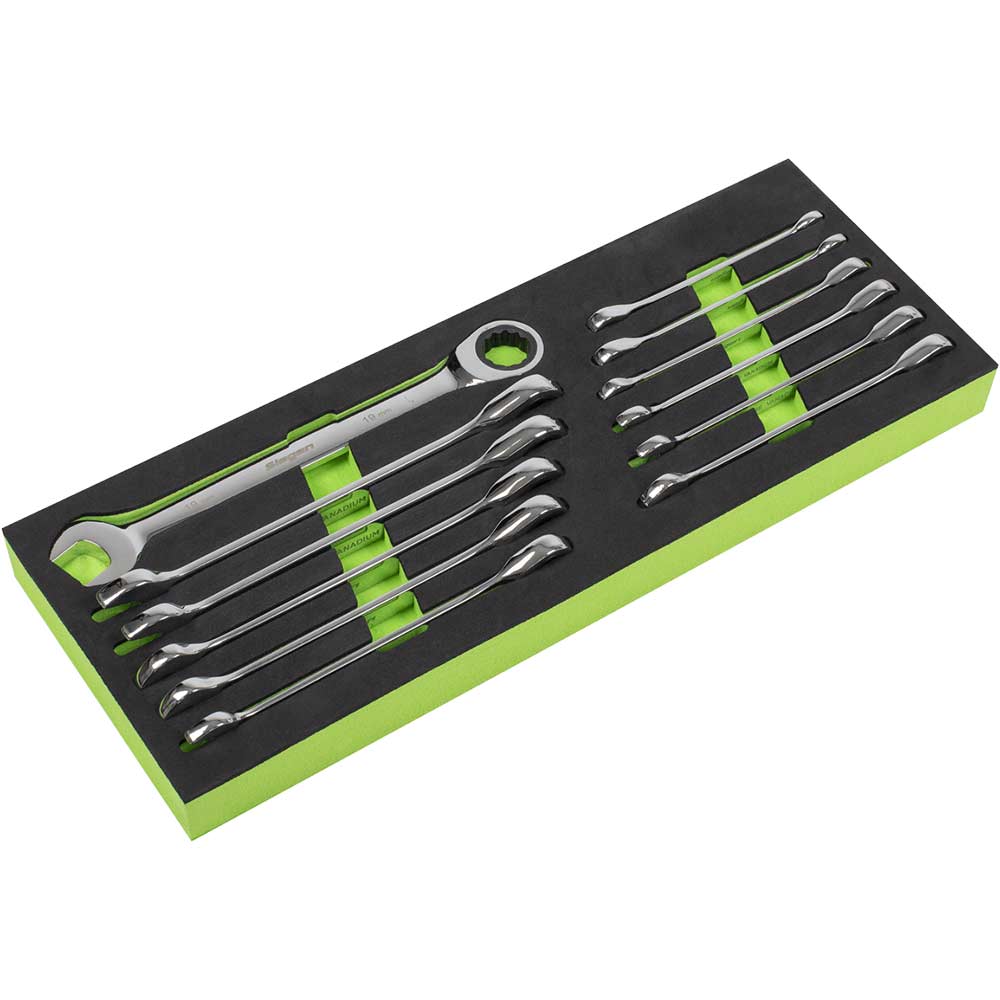 Siegen S0634 12 Piece Combination Ratcheting Spanner Set Metric in UK Specification