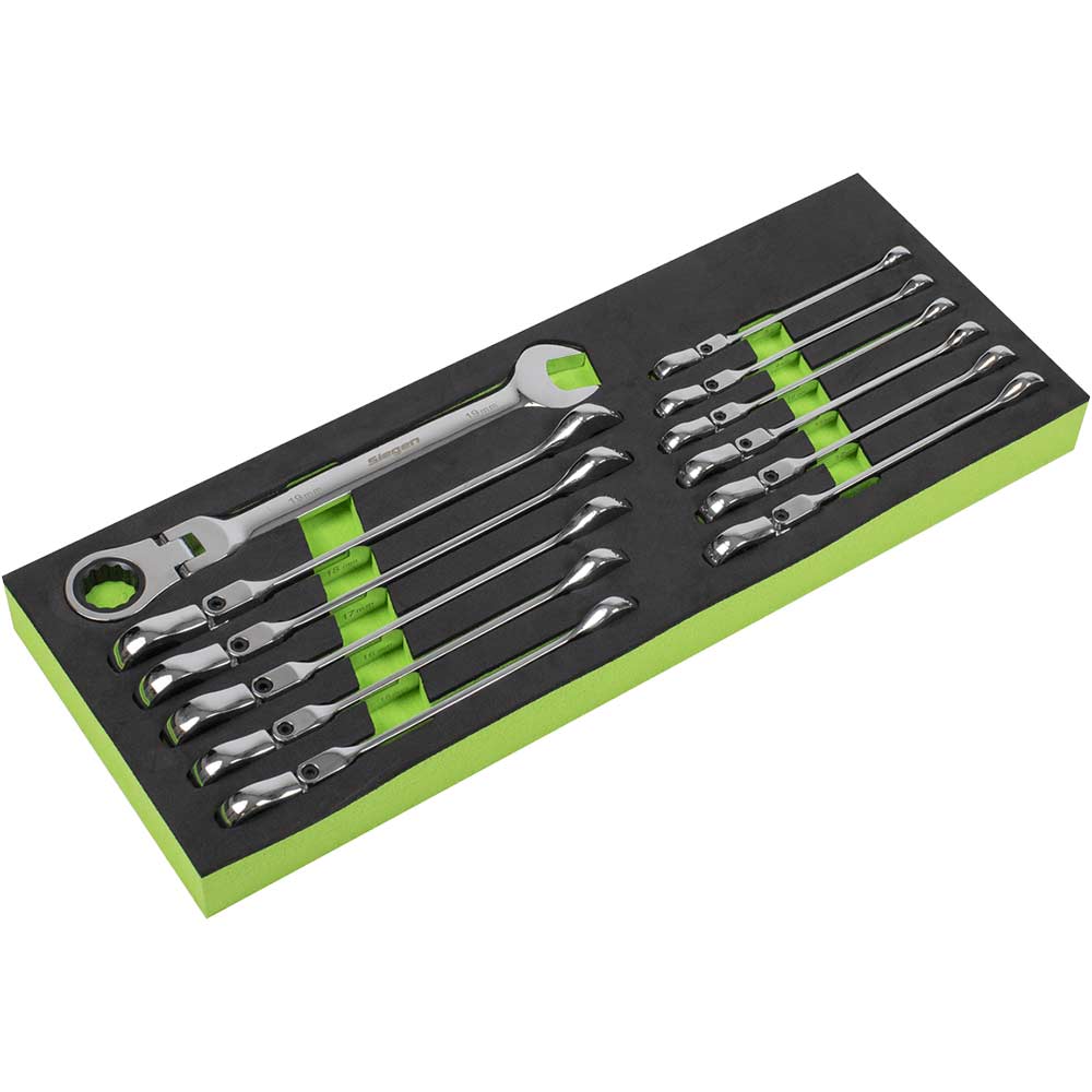 Siegen S0635 12 Piece Flexi Head Combination Ratchet Ring Spanner Set