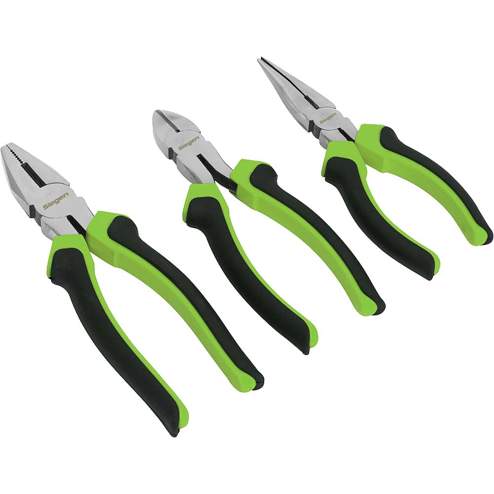Image of Siegen 3 Piece Comfort Grip Plier Set