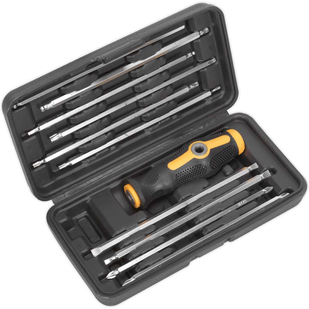 Image of Siegen 10 Piece Screwdriver Handle and Double Ended Screwdriver Bit Set