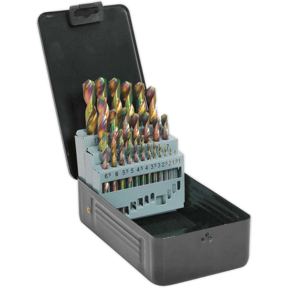Image of Siegen 25 Piece HSS Titanium Coated Drill Bit Set