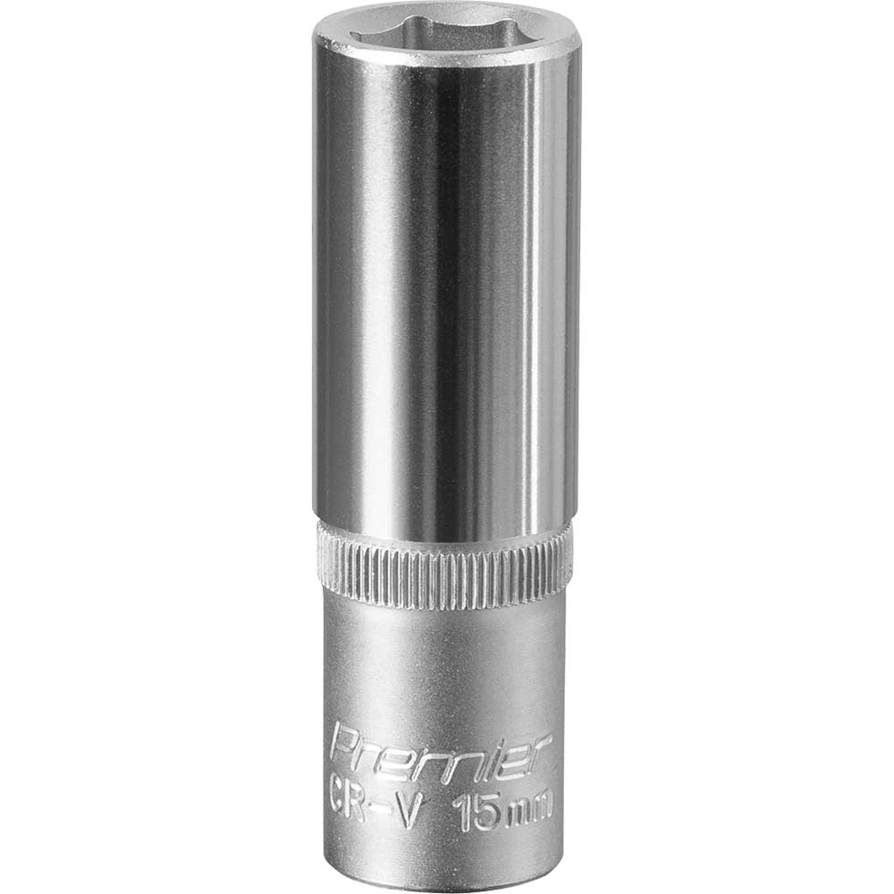 Sealey 1/2" Drive Deep Hexagon WallDrive Socket Metric 1/2" 15mm