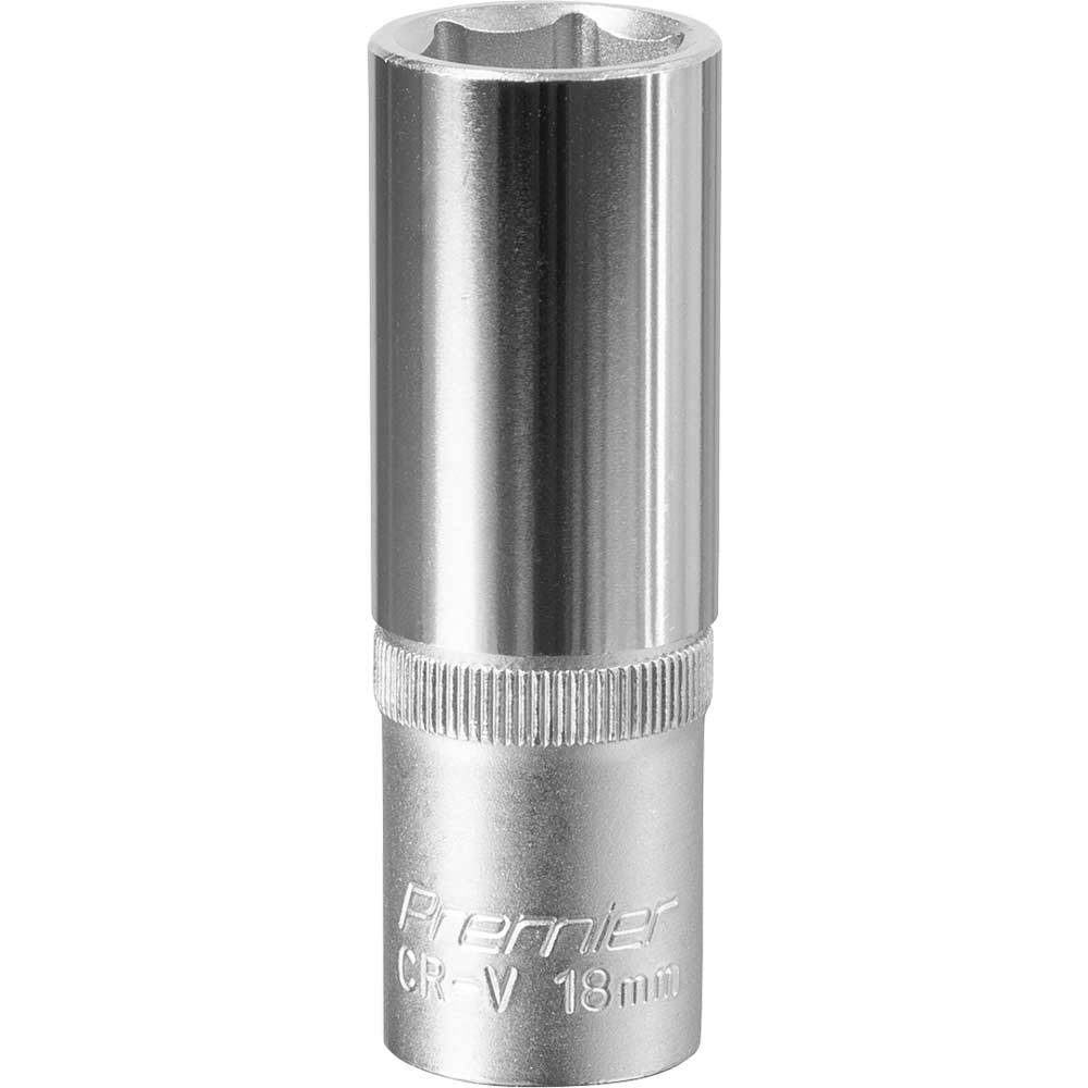 Sealey 1/2" Drive Deep Hexagon WallDrive Socket Metric 1/2" 18mm in UK Specification