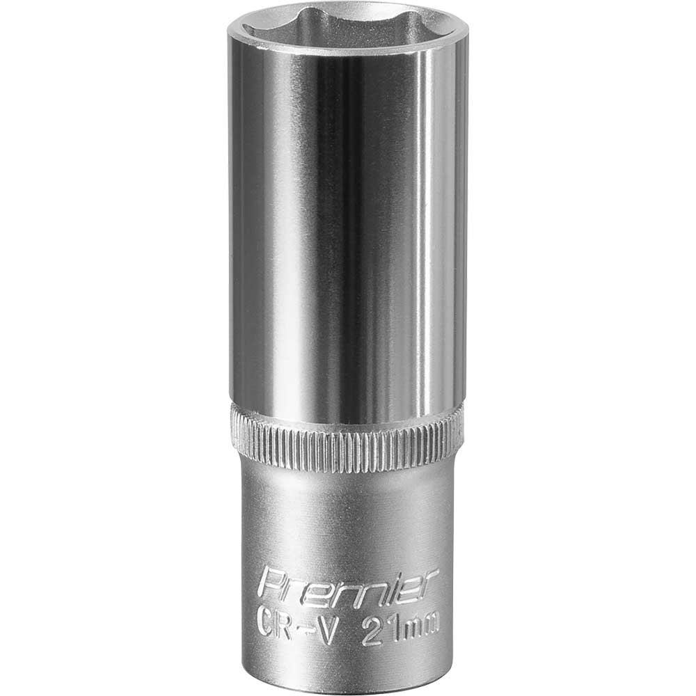 Sealey 1/2" Drive Deep Hexagon WallDrive Socket Metric 1/2" 21mm in UK Specification