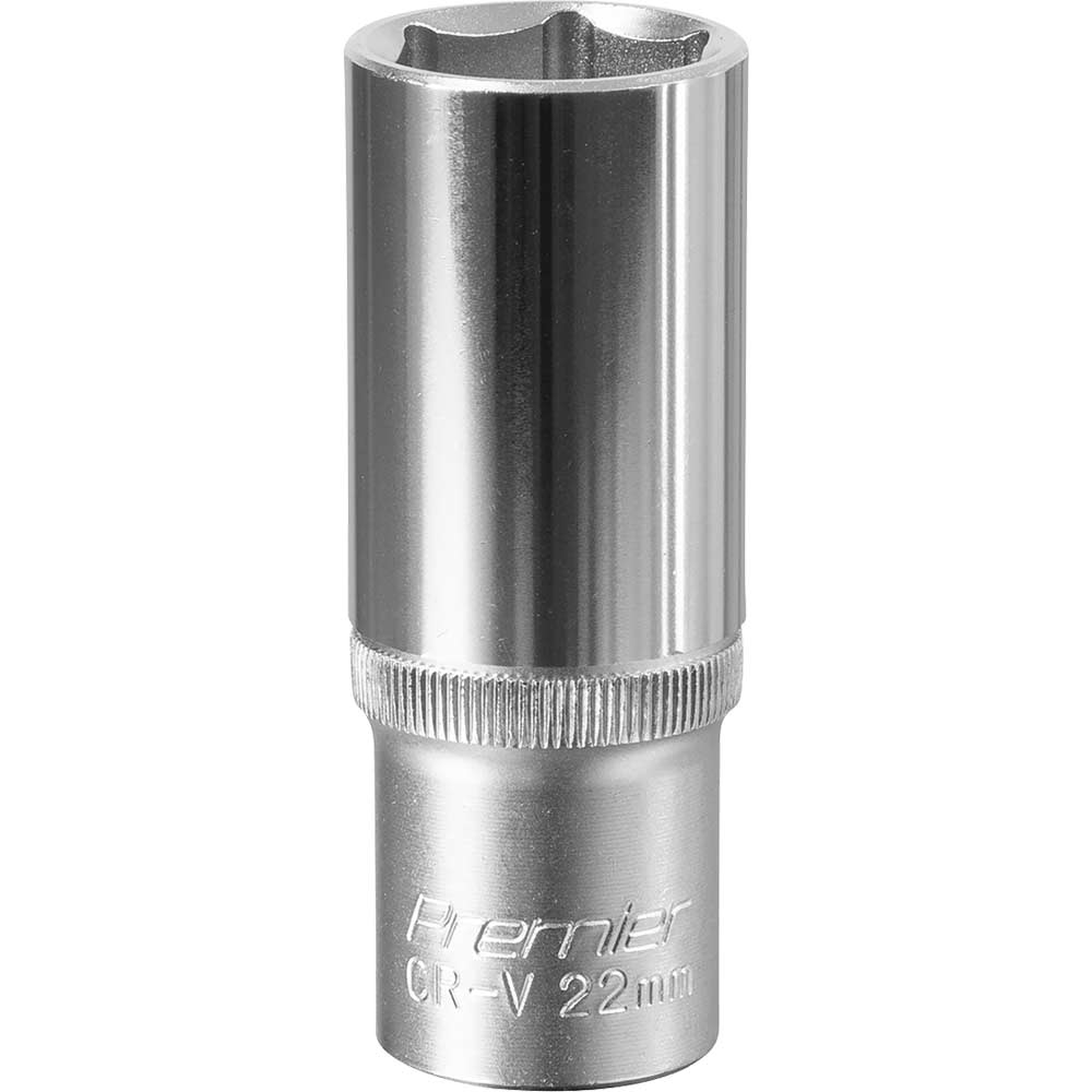 Sealey 1/2" Drive Deep Hexagon WallDrive Socket Metric 1/2" 22mm in UK Specification