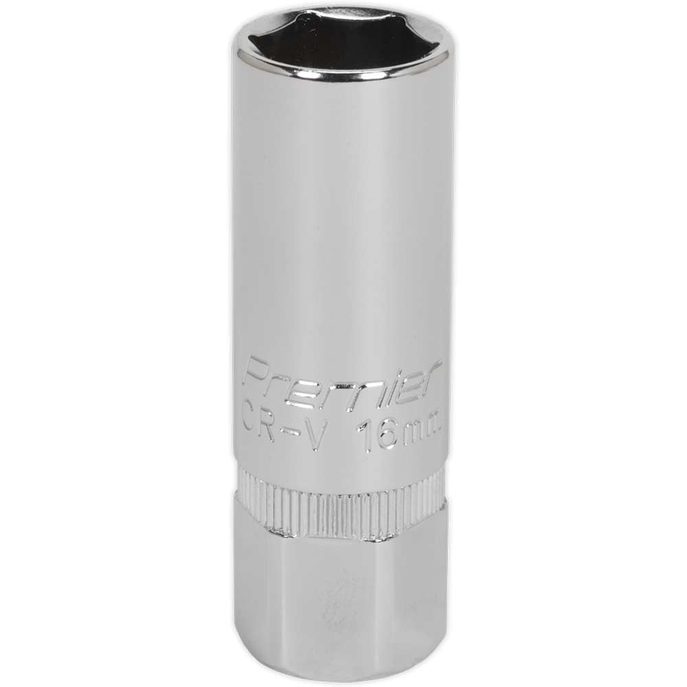 Image of Sealey 1/2" Drive Hexagon Spark Plug Socket Metric