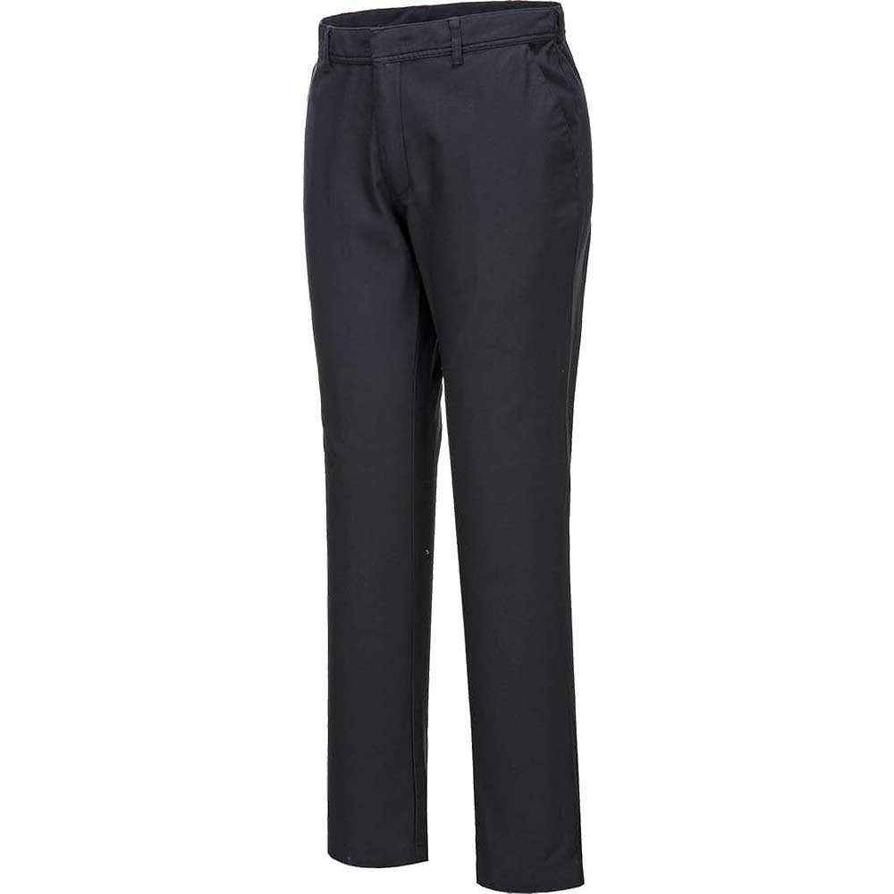 Portwest Mens Stretch Slim Chino Trousers Black 30" 29
