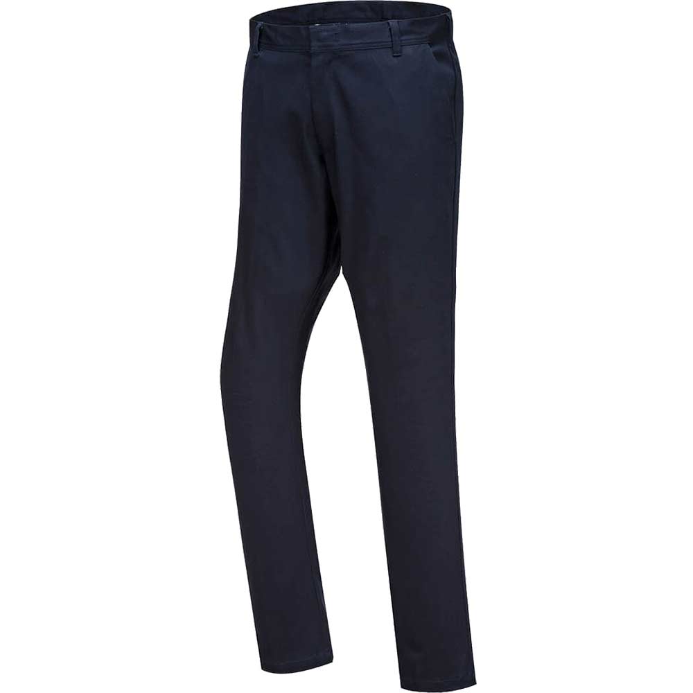 Portwest Mens Stretch Slim Chino Trousers Dark Navy 40" 29