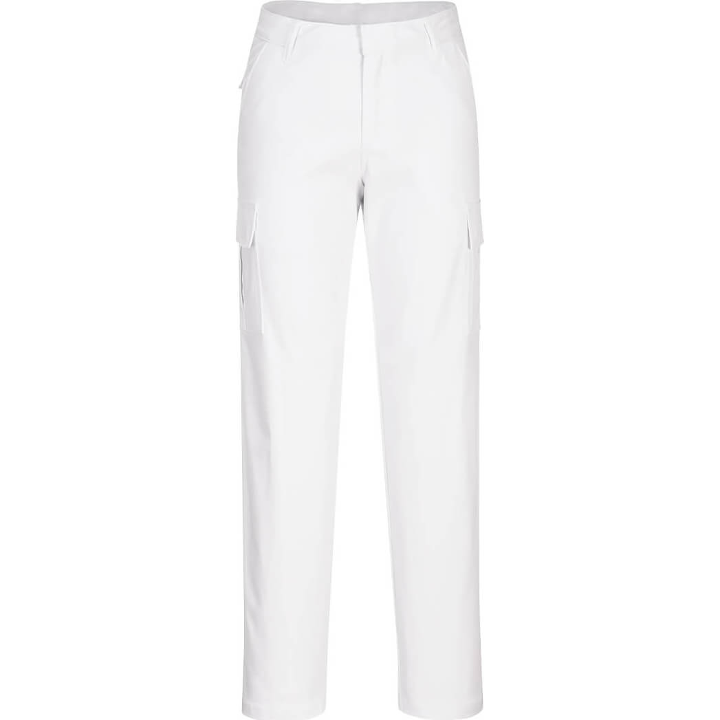 Image of Portwest Womens Stretch Cargo Trousers White 28" 31"