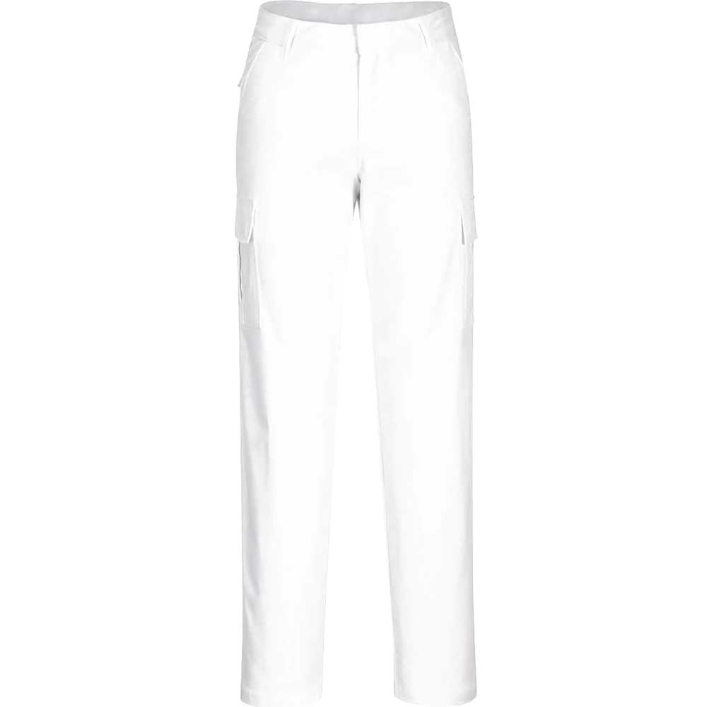 Portwest Womens Stretch Cargo Trousers White 38" 31
