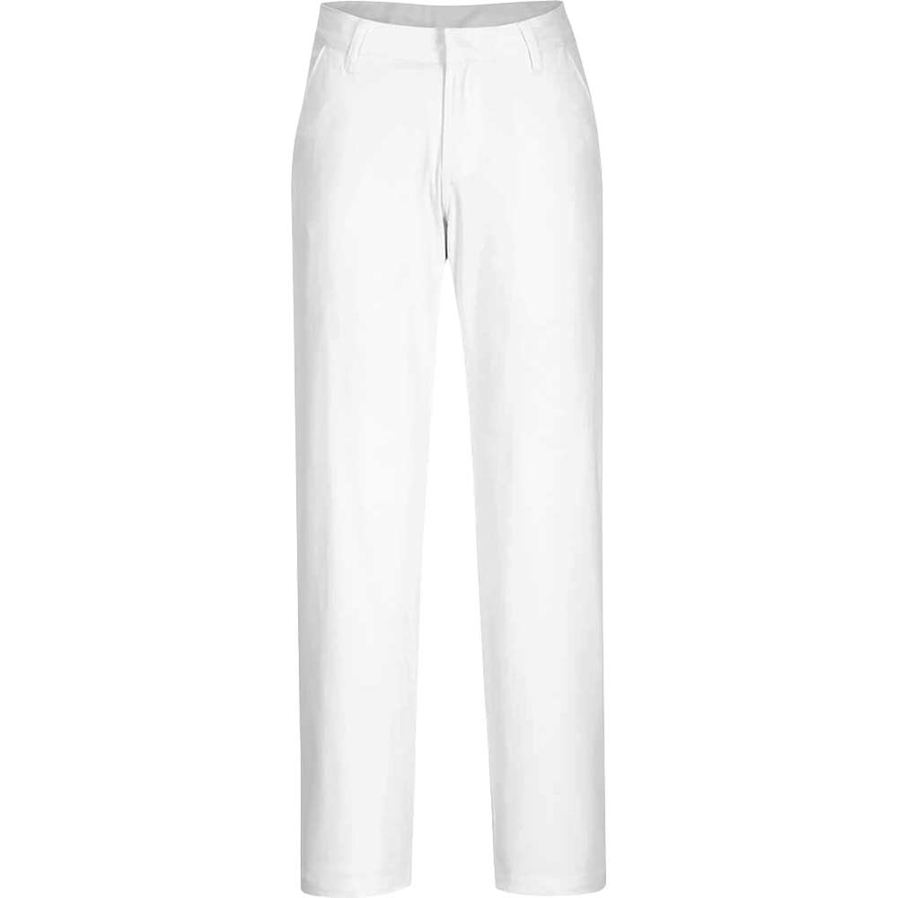 Portwest WX2 Womens Stretch Slim Chino Trousers White 30" 31