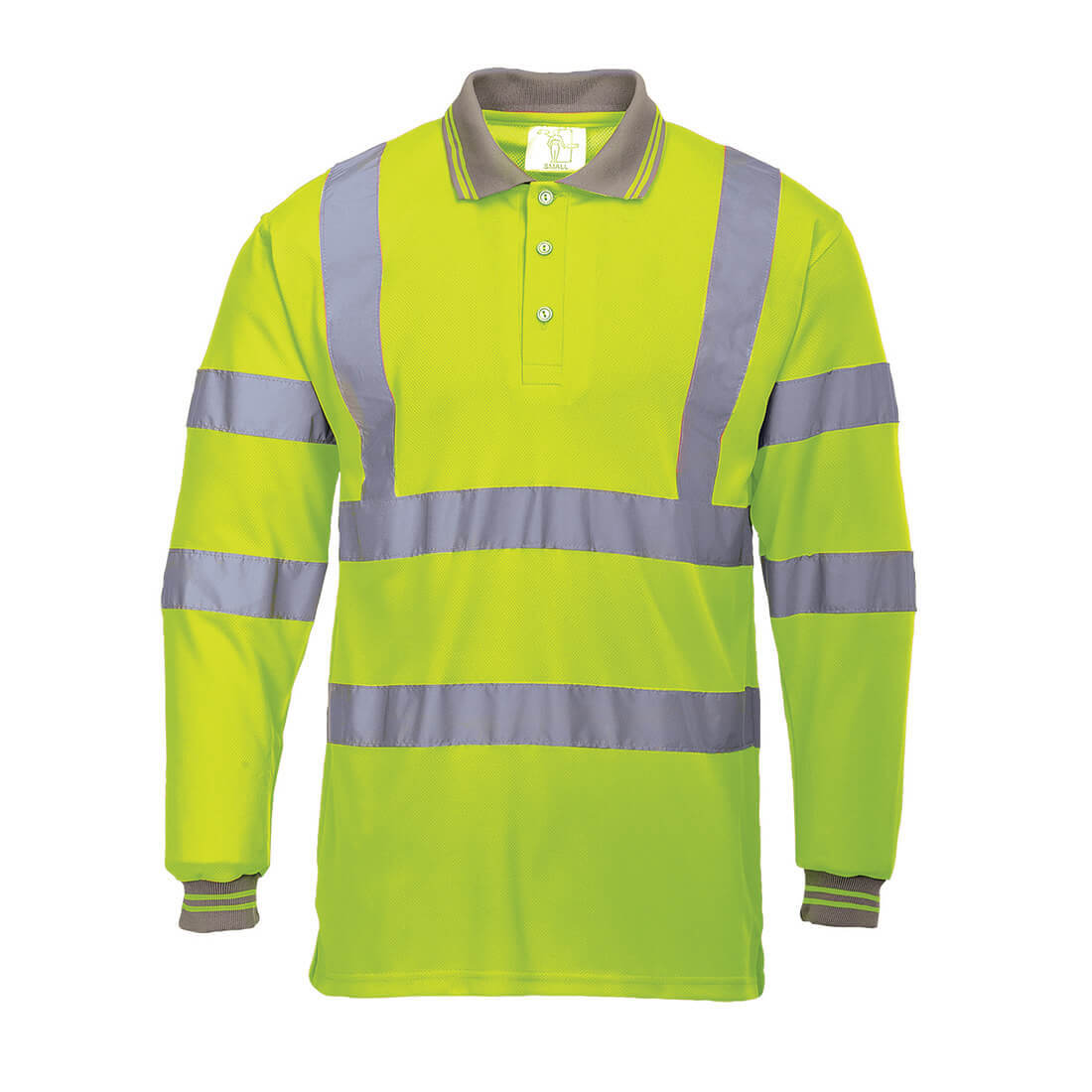 Image of Portwest Hi Vis Polo Long Sleeve Shirt Yellow 6XL
