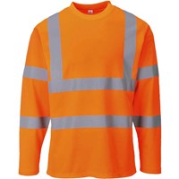 Portwest Mens Hi Vis Cotton Comfort Long Sleeve T Shirt