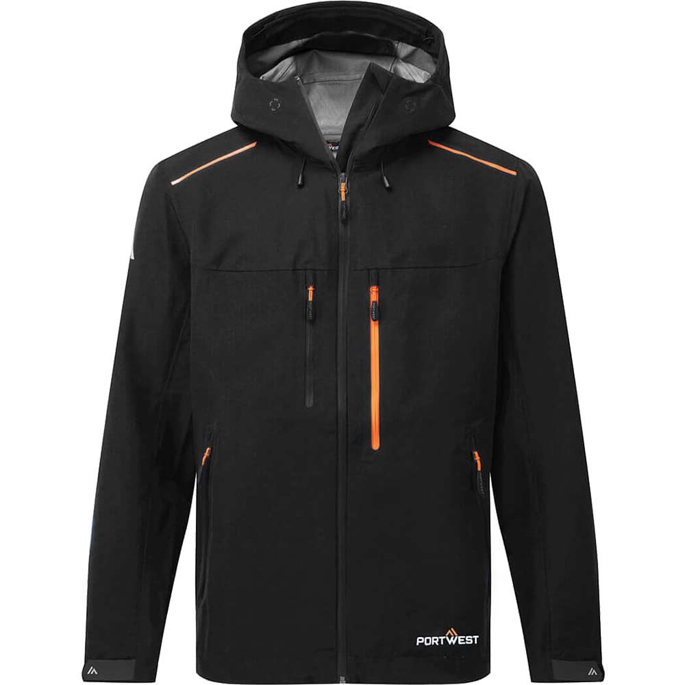 Portwest Breathable Waterproof Shell Rain Jacket Black S