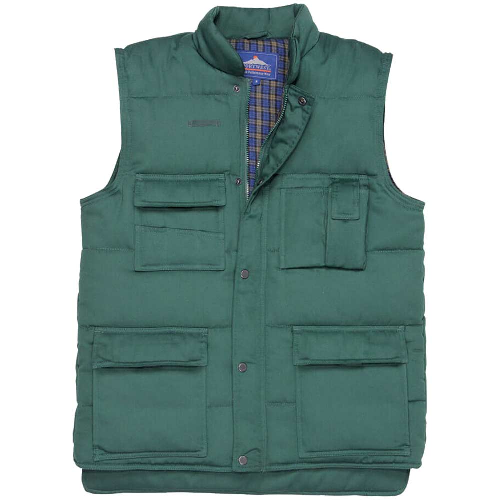 Image of Portwest Mens Shetland Padded Bodywarmer Bottle Green S