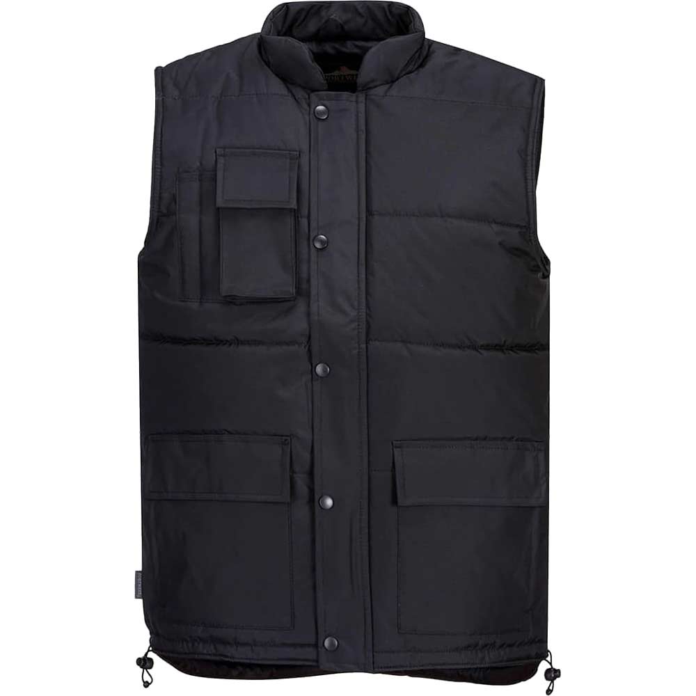 Image of Portwest Mens Classic Showerproof Bodywarmer Black XL