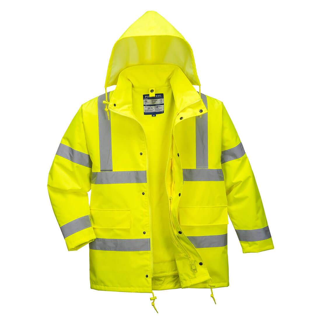 Image of Oxford Weave 300D Class 3 Hi Vis 4-in1 Traffic Jacket Yellow S