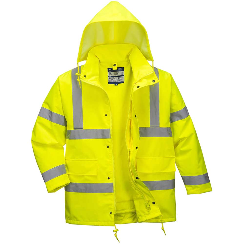 Image of Oxford Weave 300D Class 3 Hi Vis 4-in1 Traffic Jacket Yellow S