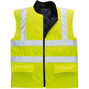 Oxford Weave 300D Class 2 Reversible Hi Vis Bodywarmer