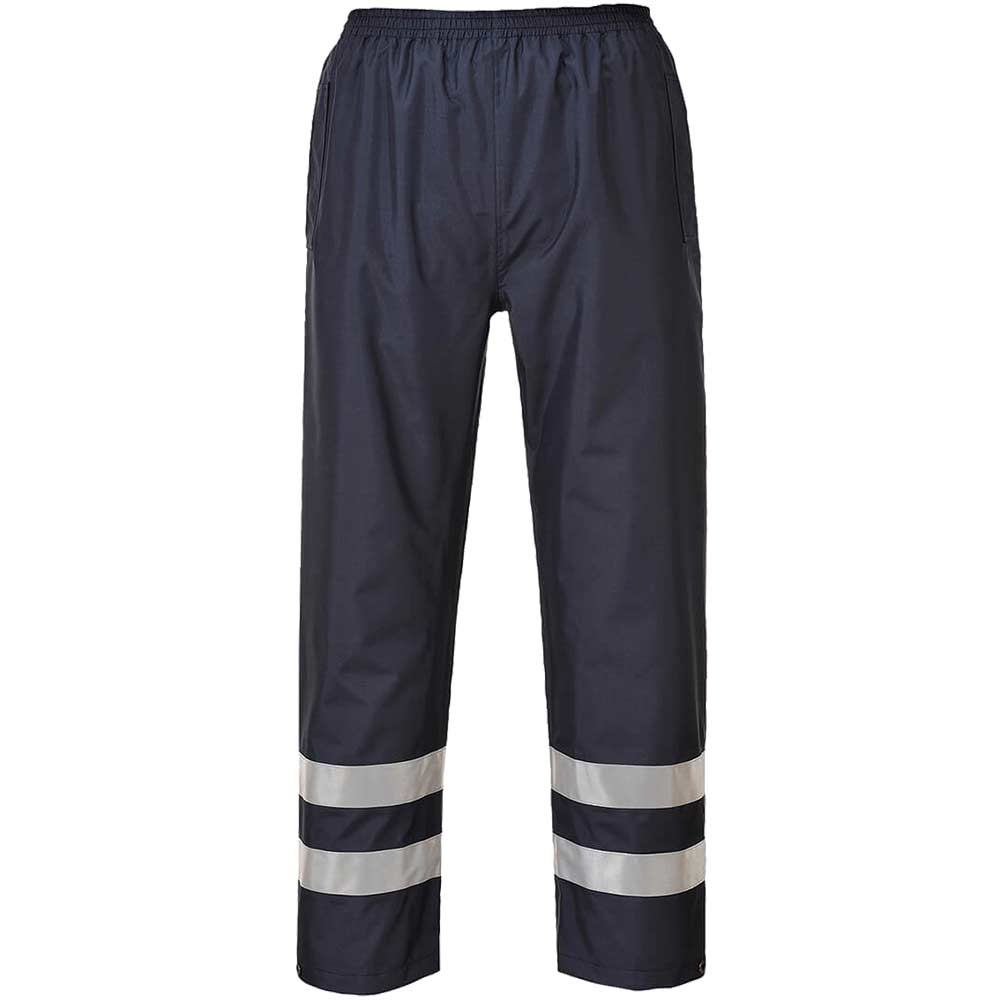 Image of Portwest Iona Mens Lite Rain Trousers Navy 3XL