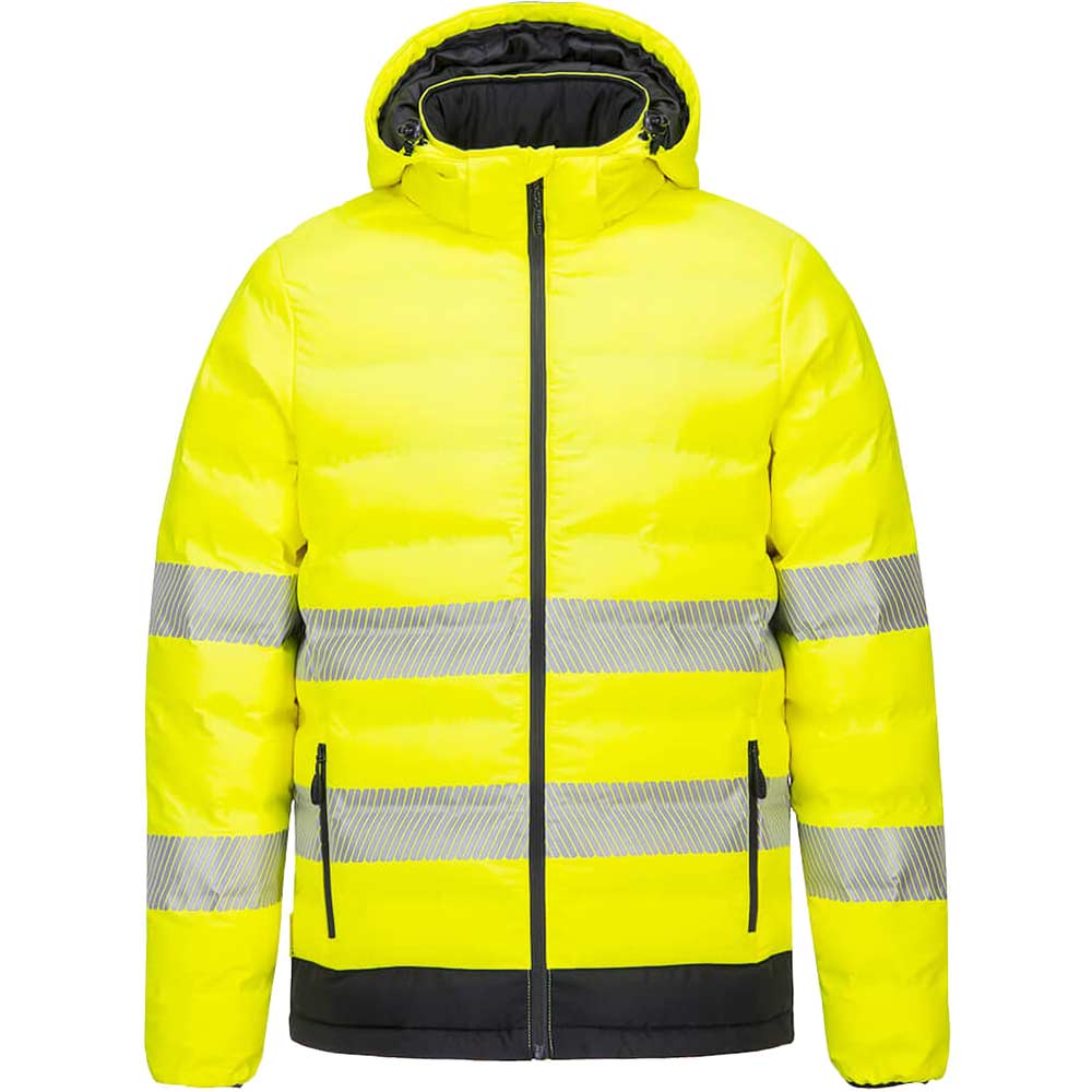 Image of Portwest Hi Vis Ultrasonic Heated Tunnel Jacket Yellow / Black L