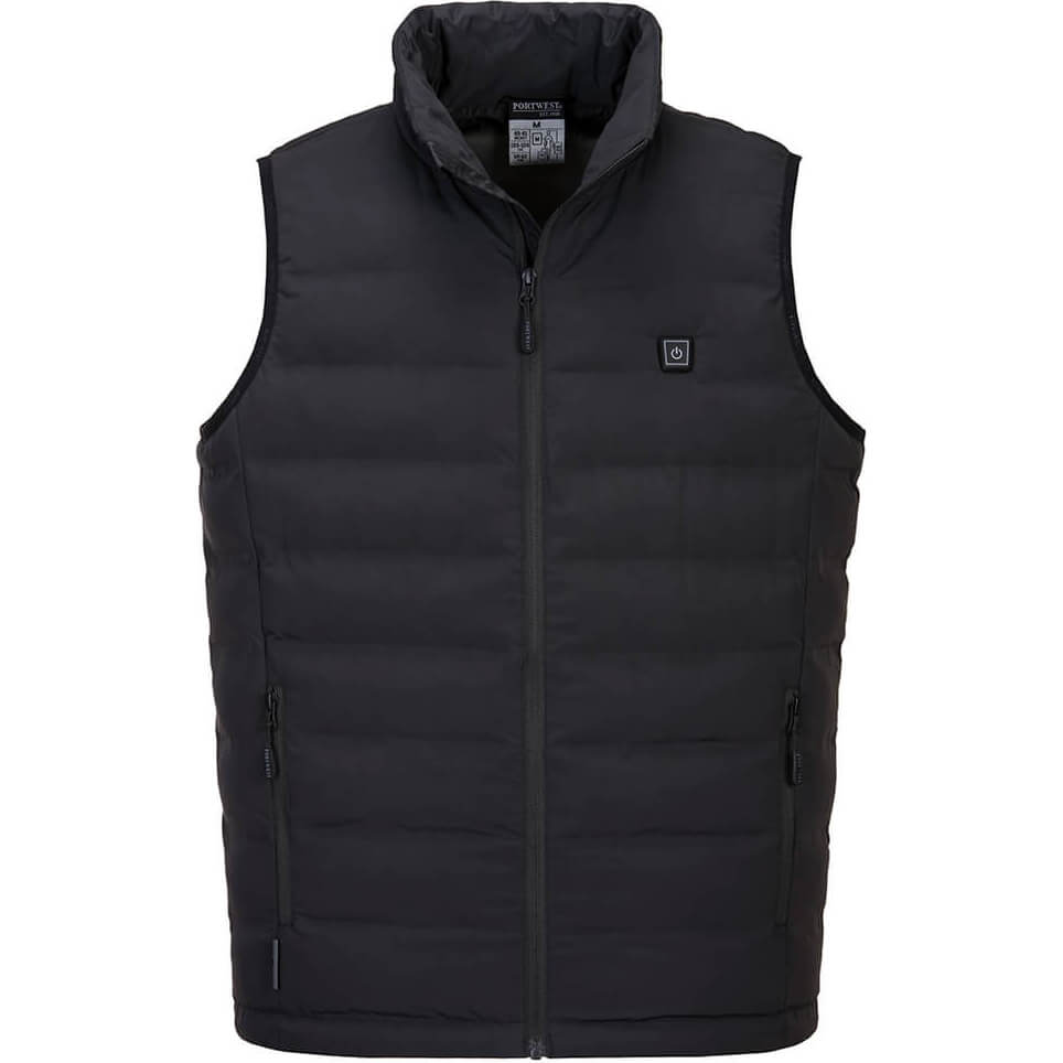 Image of Portwest Ultrasonic Heated Tunnel Gilet Black S