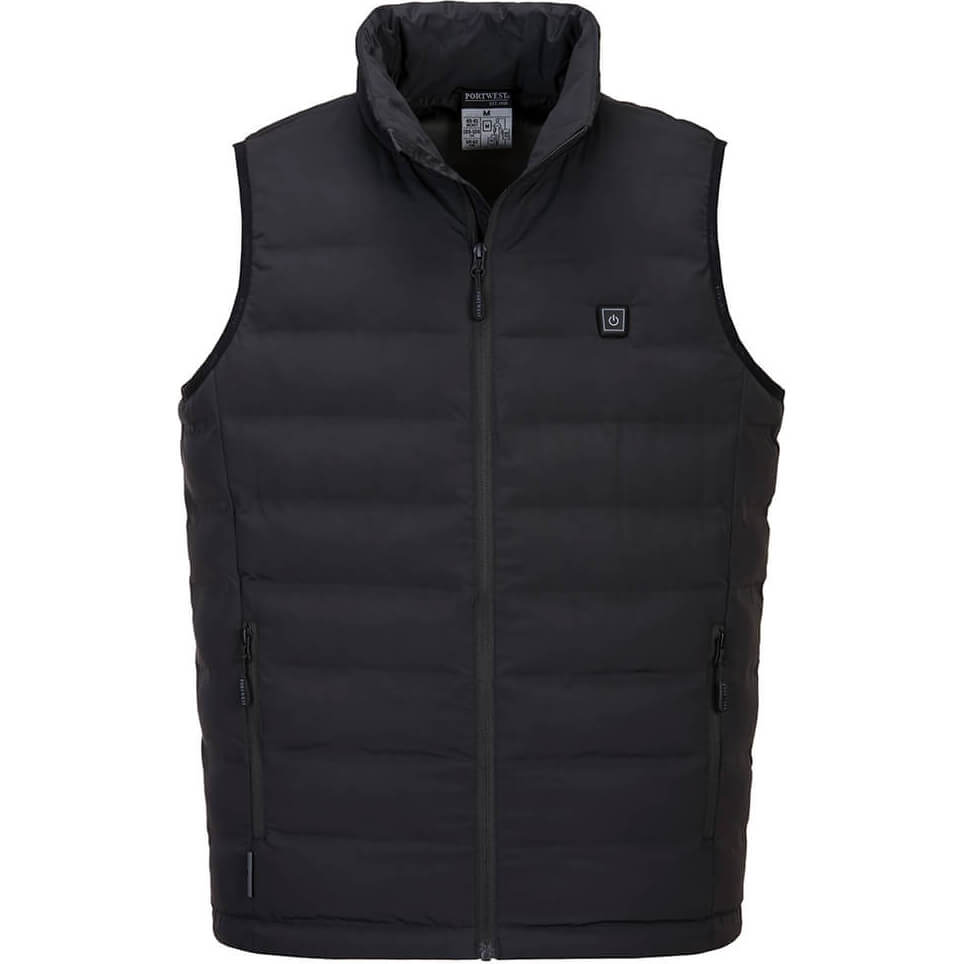 Image of Portwest Ultrasonic Heated Tunnel Gilet Black L