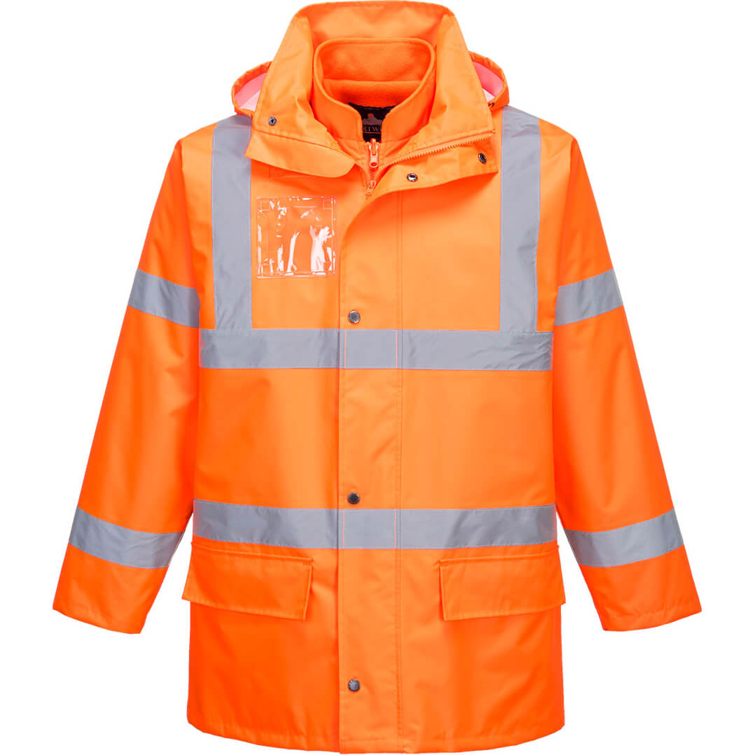Image of Portwest S765 Essential Hi Vis 5in1 Jacket Orange L