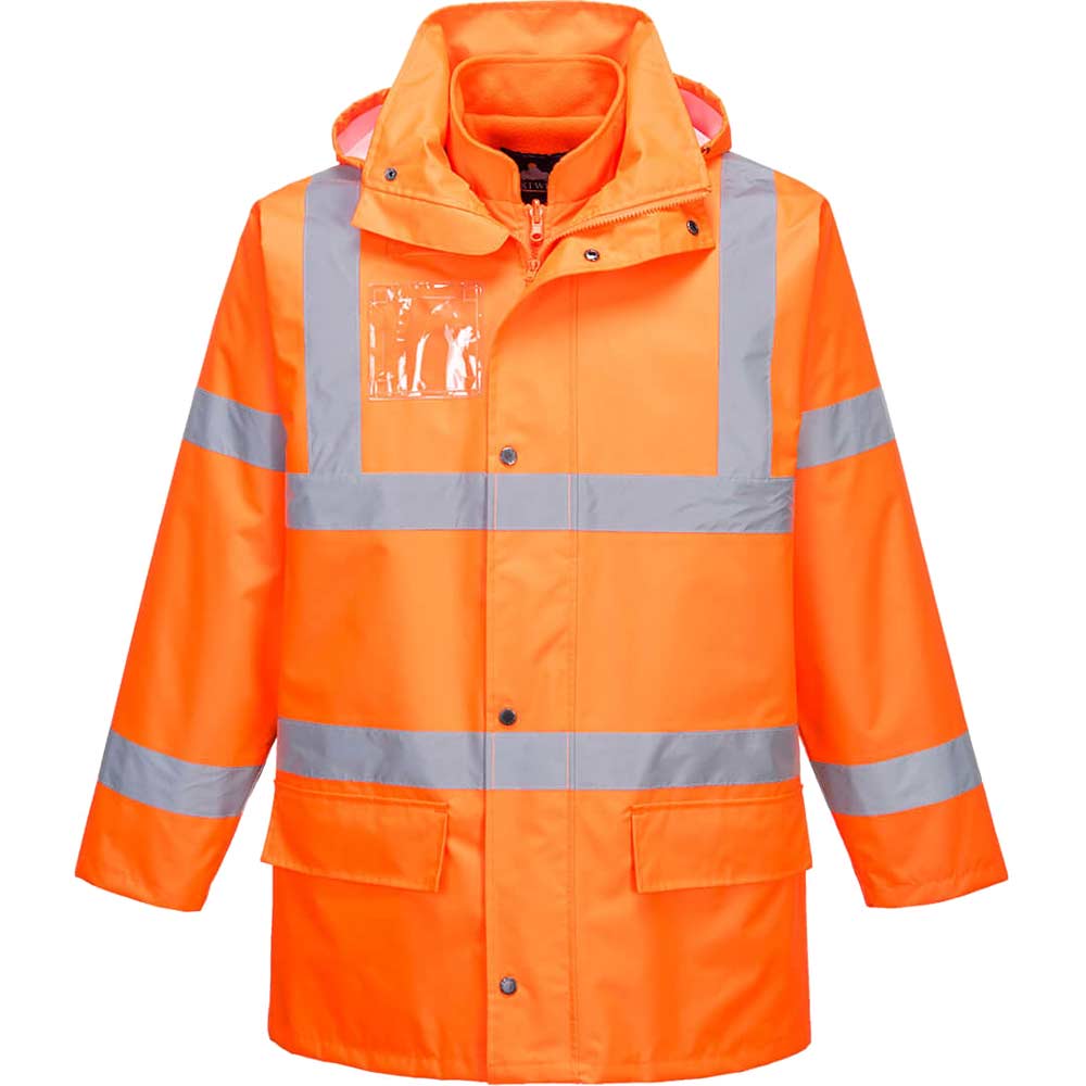 Image of Portwest S765 Essential Hi Vis 5in1 Jacket Orange L