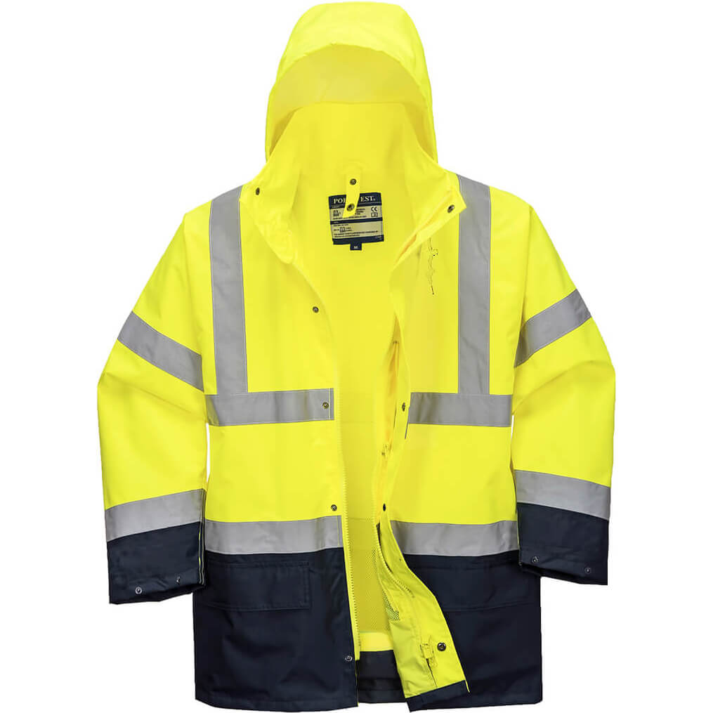 Image of Portwest Essential 5 in 1 Two Tone Jacket Yellow / Navy 3XL