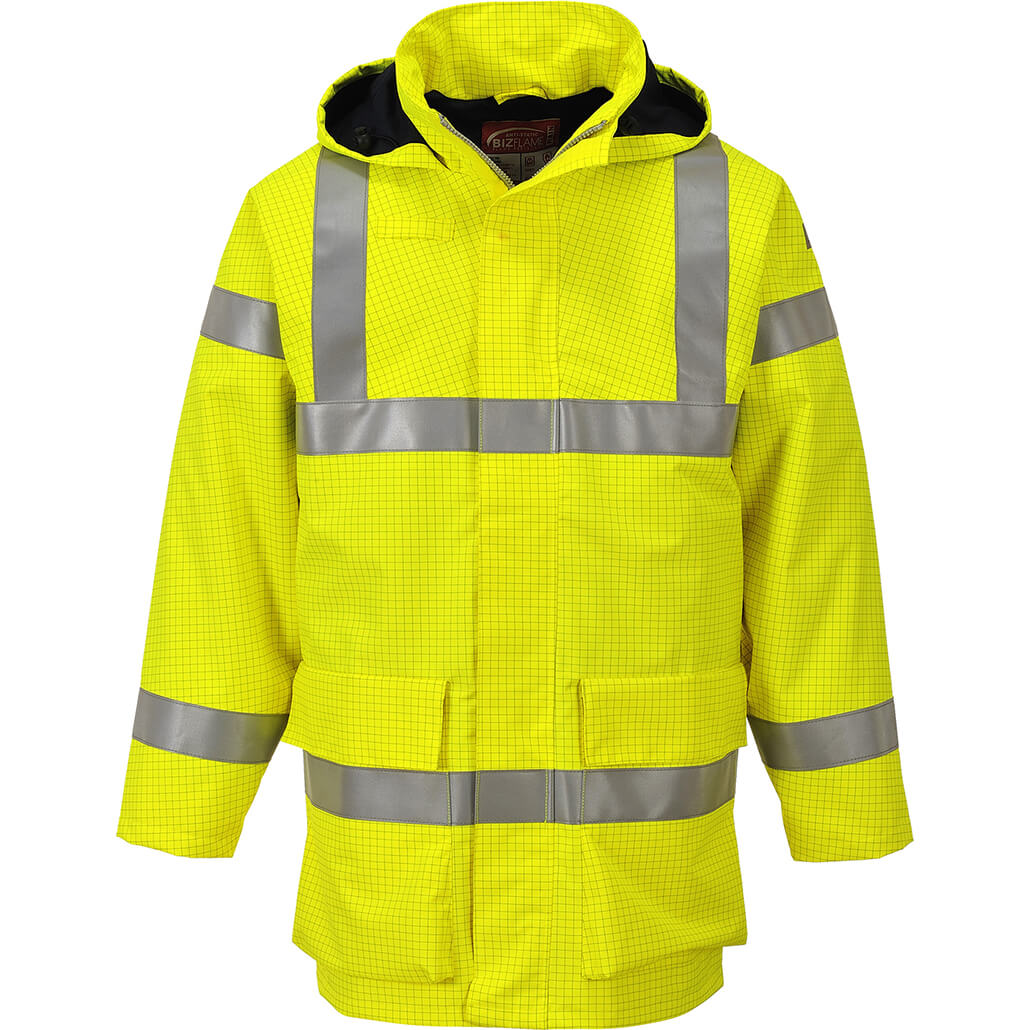 Image of Biz Flame Hi Vis Flame Resistant Rain Multi Lite Jacket Yellow 3XL