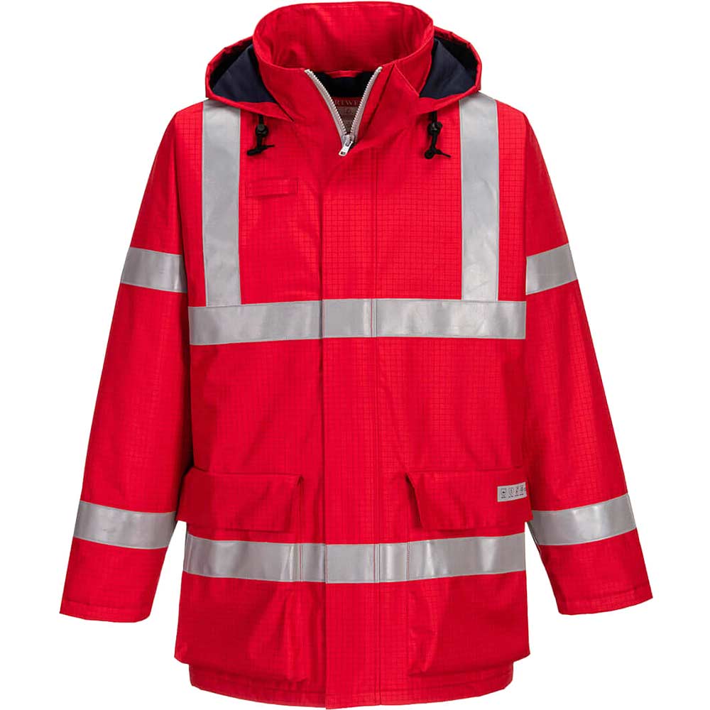 BizFlame Rain Anti Static Flame Resistant Jacket Red XL