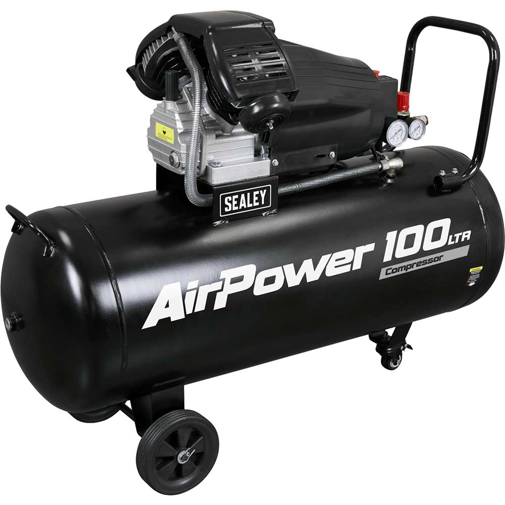 Sealey SAC10030VA V Twin Direct Drive Air Compressor 100 Litre 240v