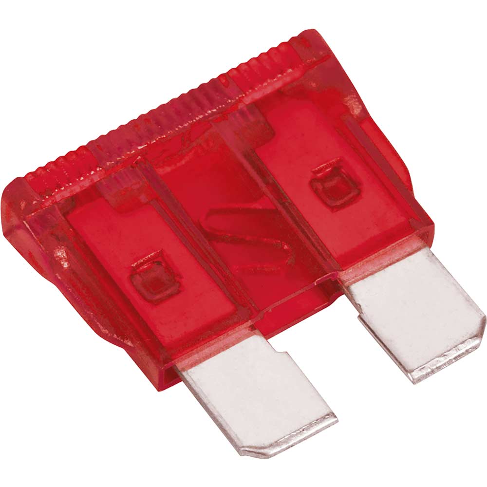 Sealey 10 Amp Automotive Standard Blade Fuse Pack of 50