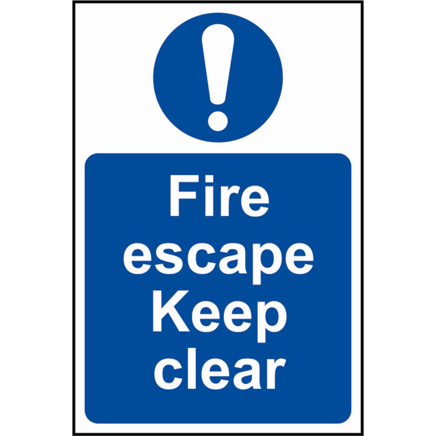 Image of Scan Fire Escape Keep Clear Sign 200mm 300mm Standard