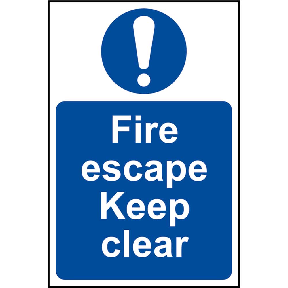 Image of Scan Fire Escape Keep Clear Sign 200mm 300mm Standard