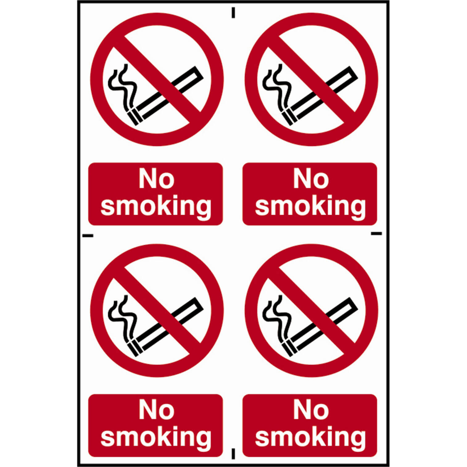 Image of Scan No Smoking Sign Pack of 4 100mm 150mm Standard