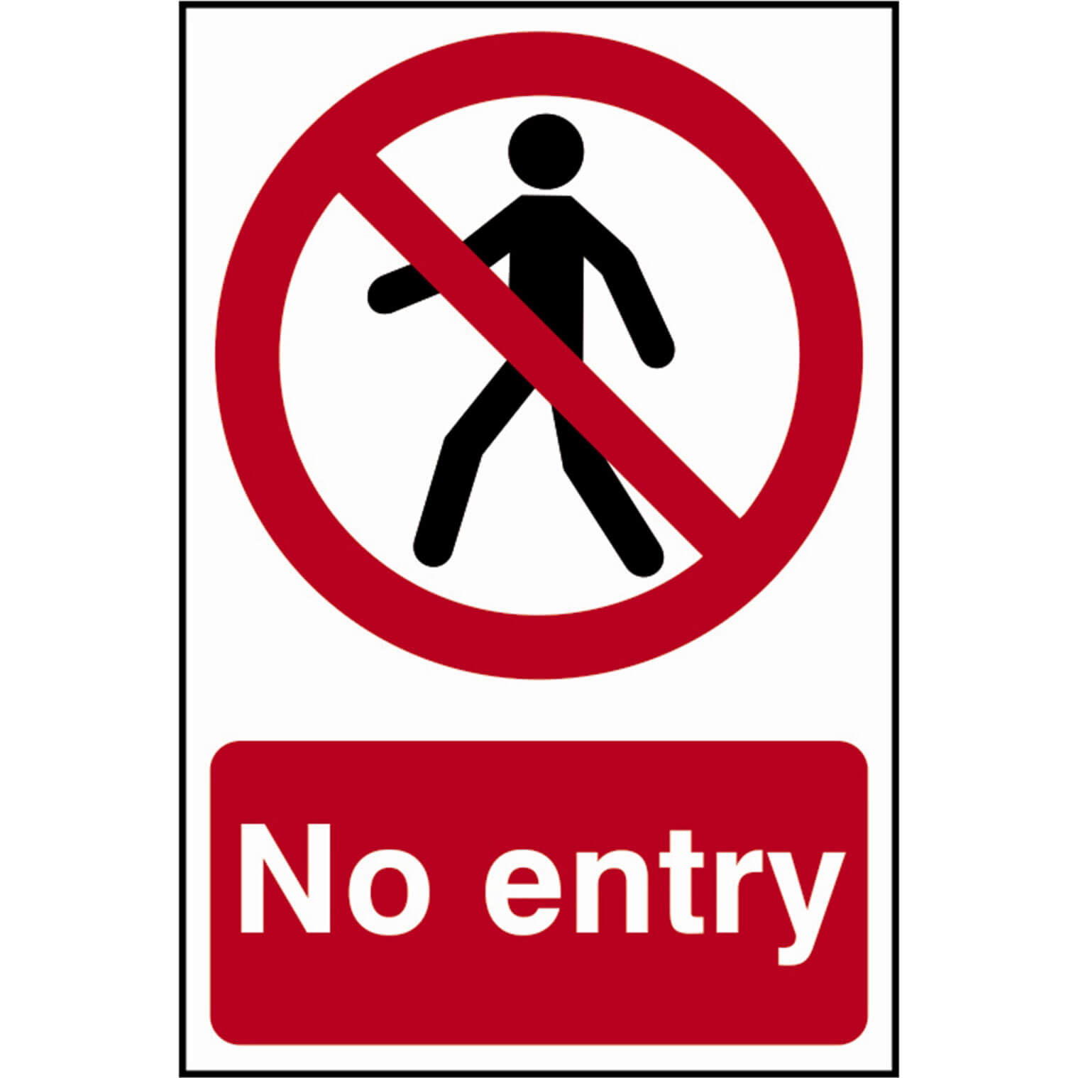 Image of Scan No Entry Sign 200mm 300mm Standard