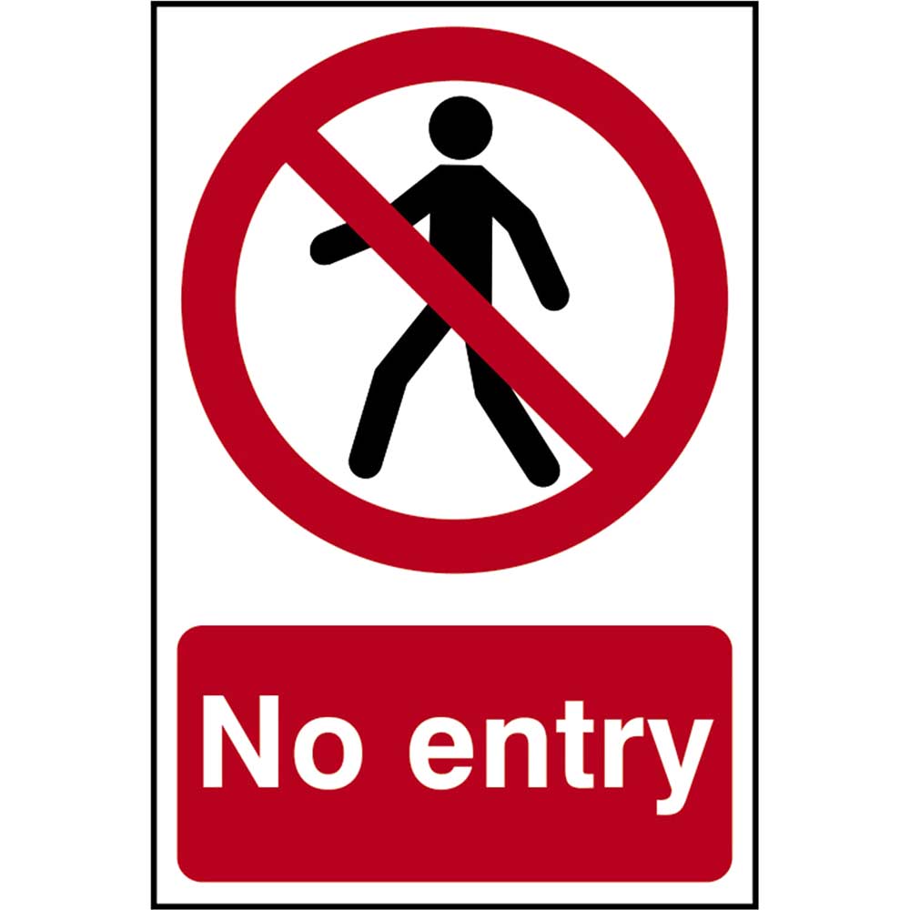 Image of Scan No Entry Sign 200mm 300mm Standard