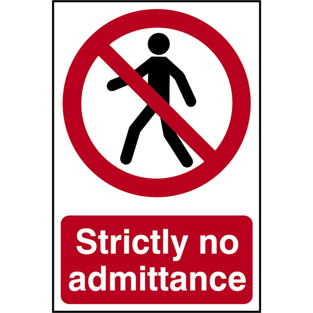 Image of Scan Strictly No Admittance Sign 200mm 300mm Standard