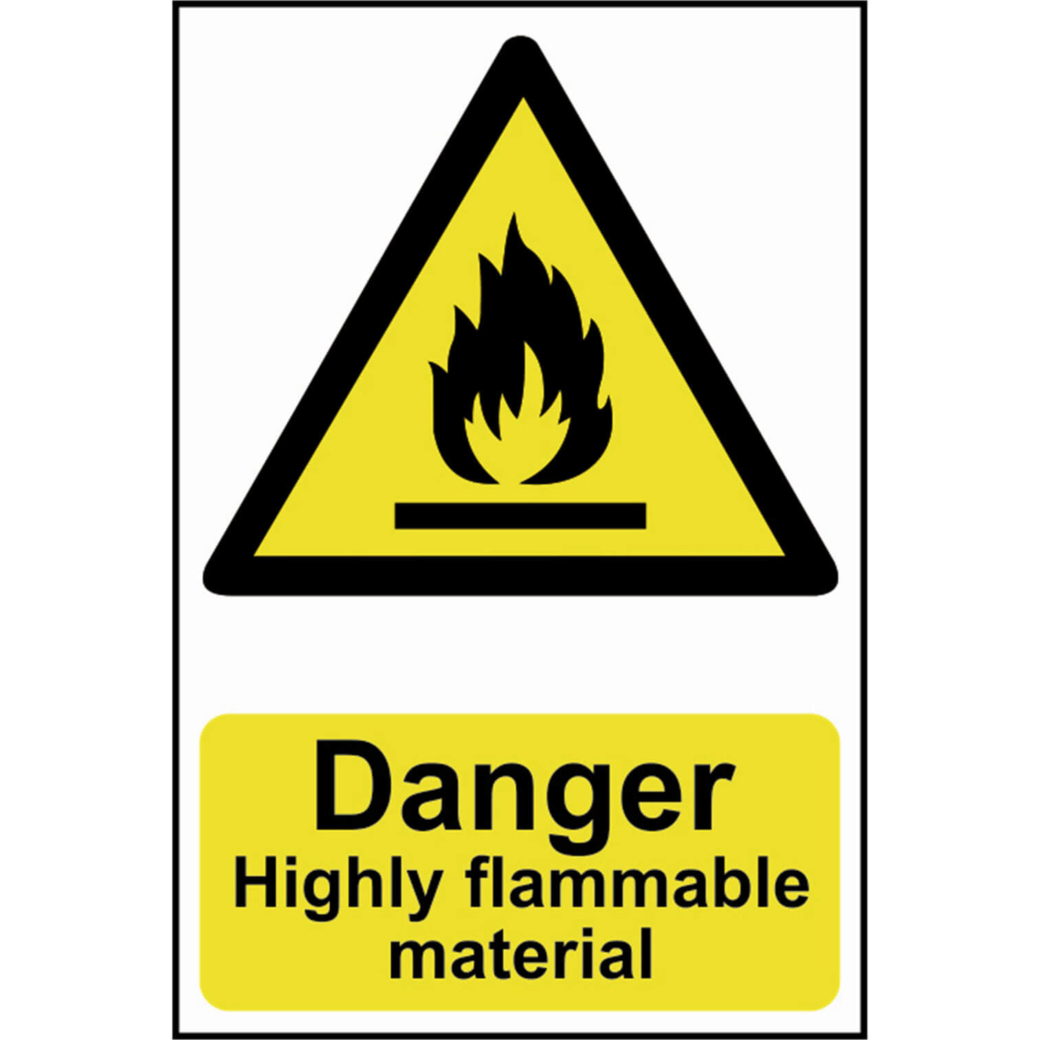 Image of Scan Danger Highly Flammable Material Sign 200mm 300mm Standard