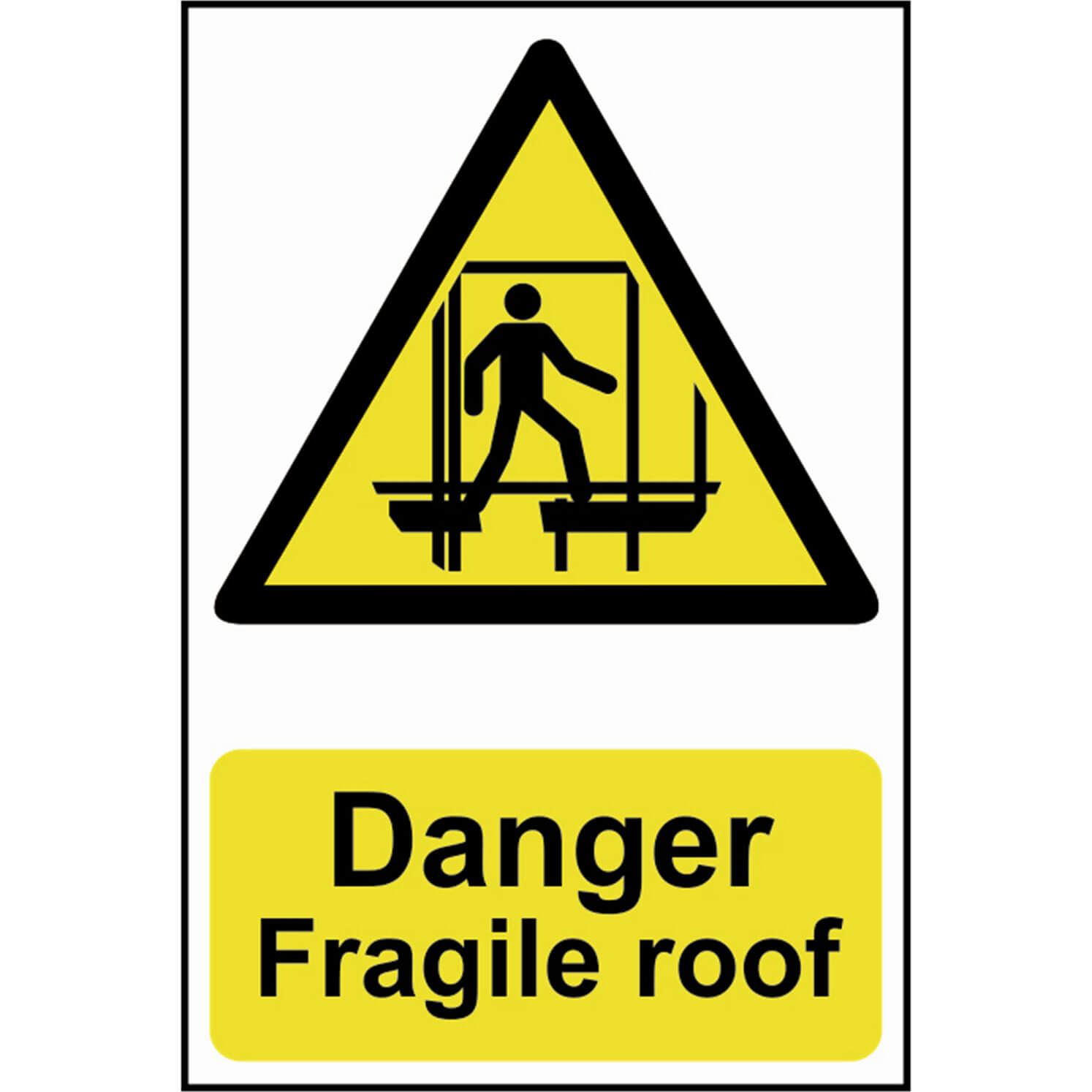 Image of Scan Danger Fragile Roof Sign 200mm 300mm Standard