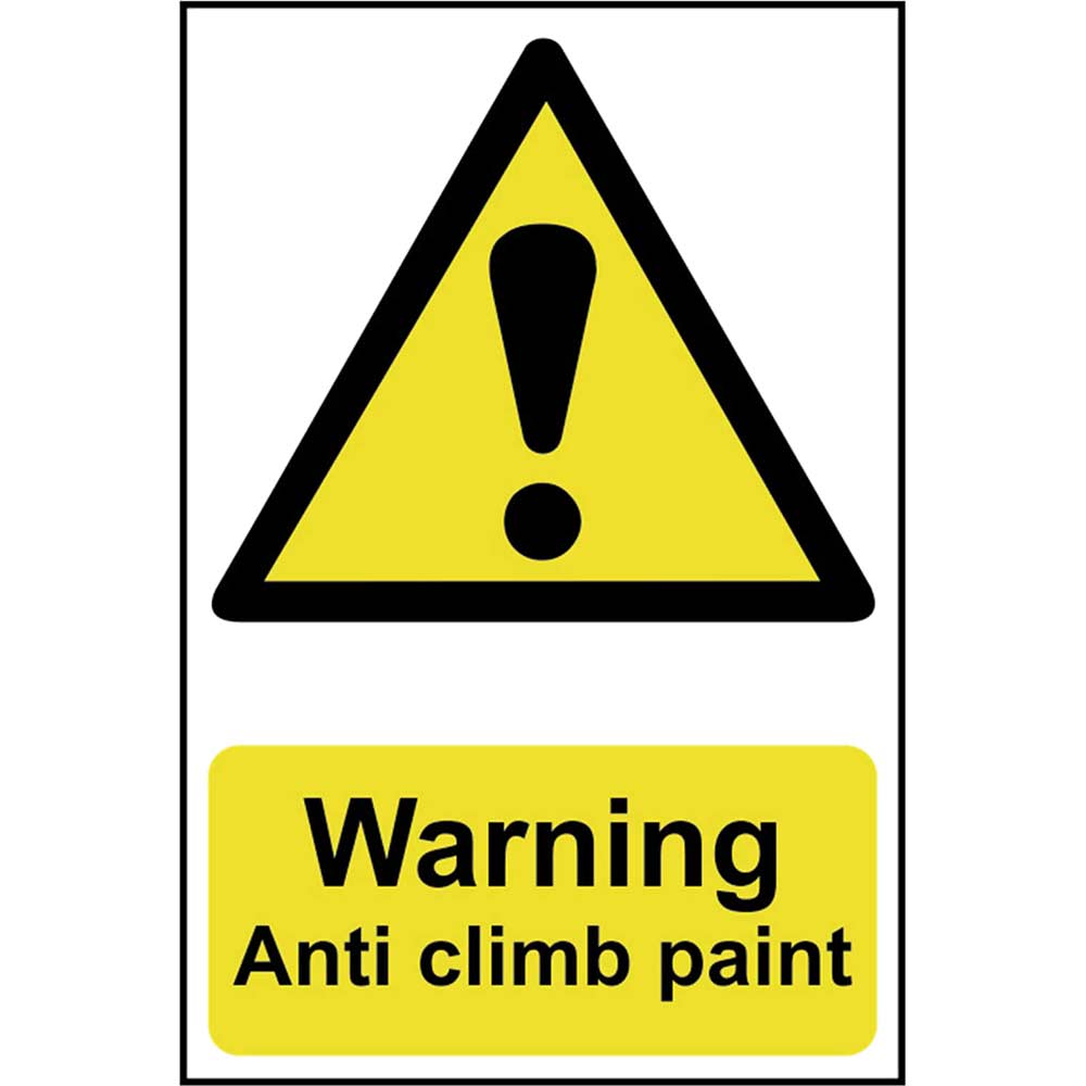 Image of Scan Warning Anti Climb Paint Sign 200mm 300mm Standard