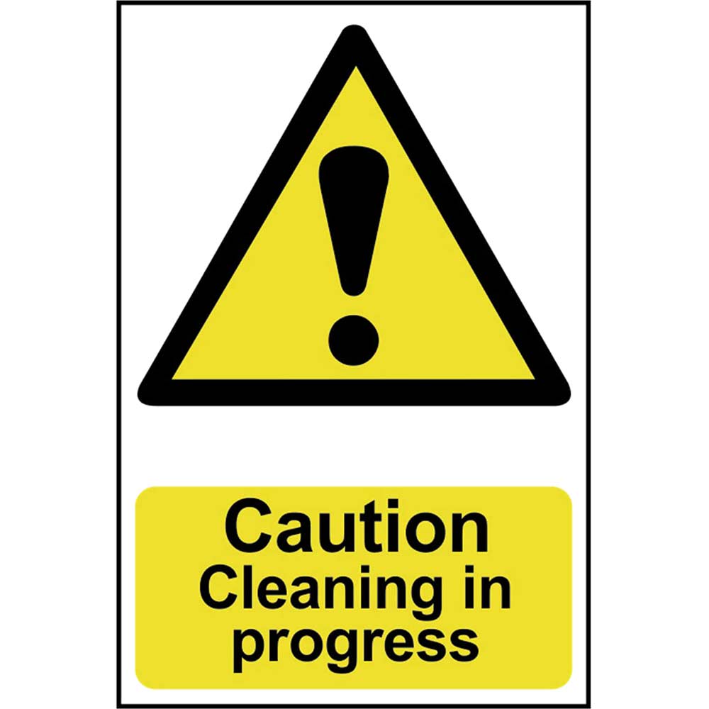 Image of Scan Caution Cleaning In Progress Sign 200mm 300mm Standard