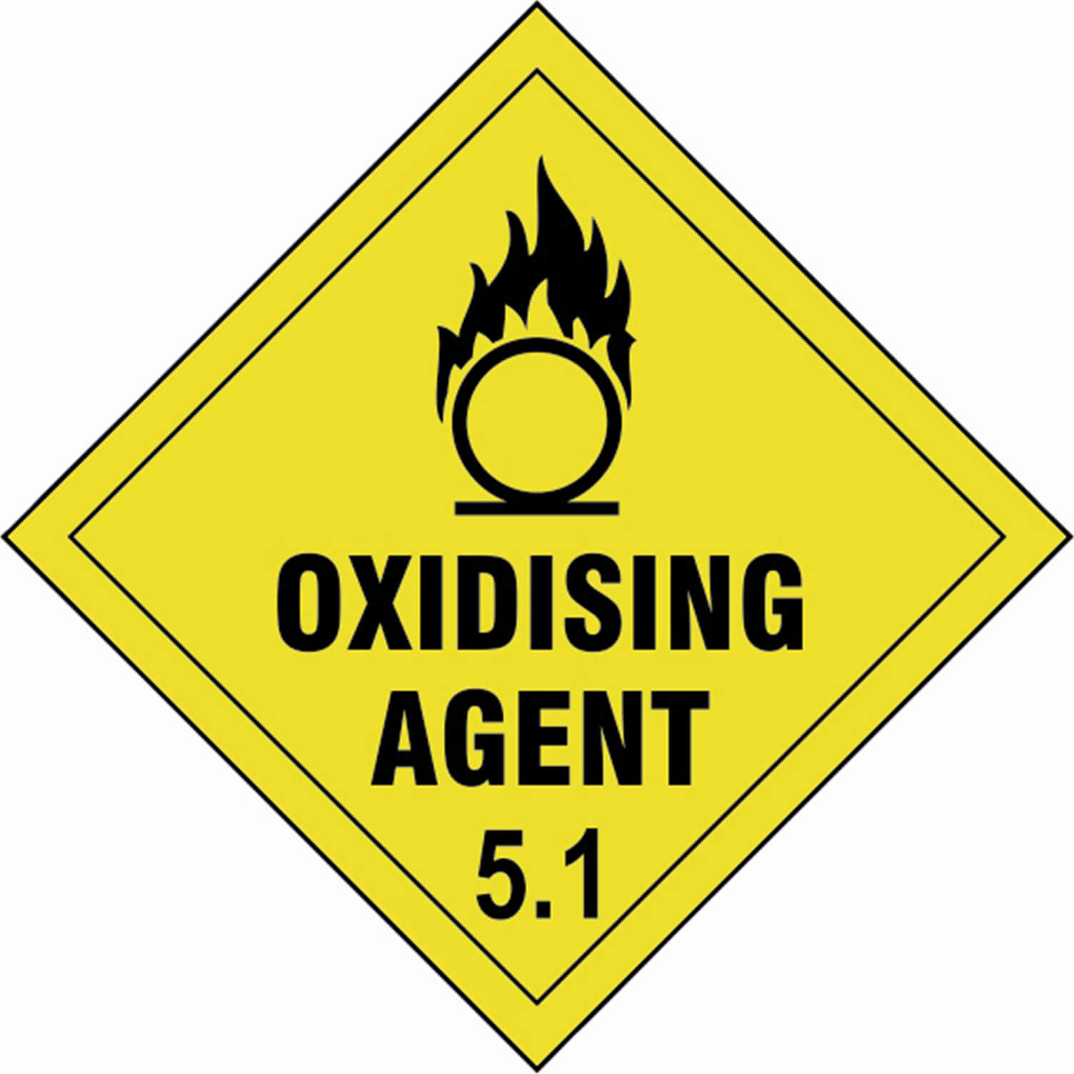 Image of Scan Oxidising Agent 5.1 Sign 100mm 100mm Standard