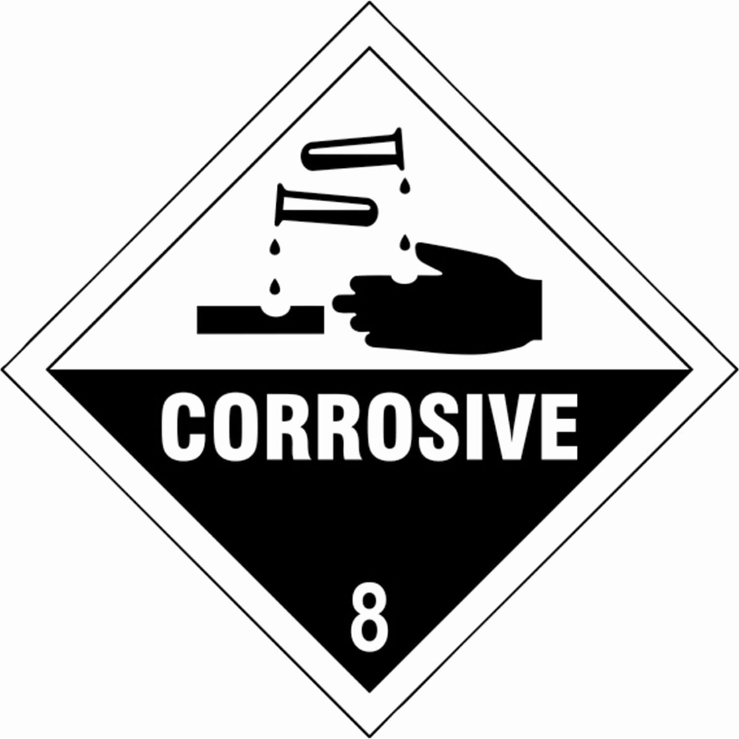 Image of Scan Corrosive 8 Sign 100mm 100mm Standard