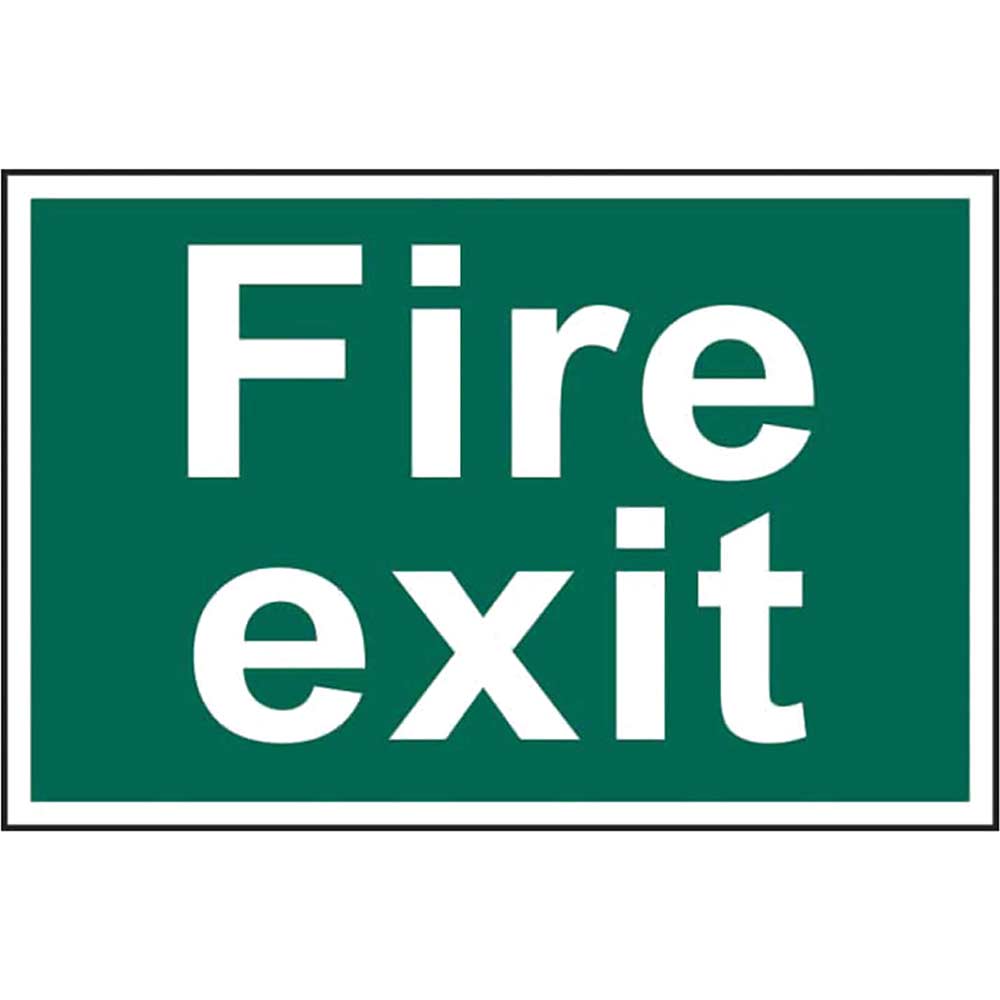Scan Fire Exit Text Only PVC Sign 300mm 200mm Standard