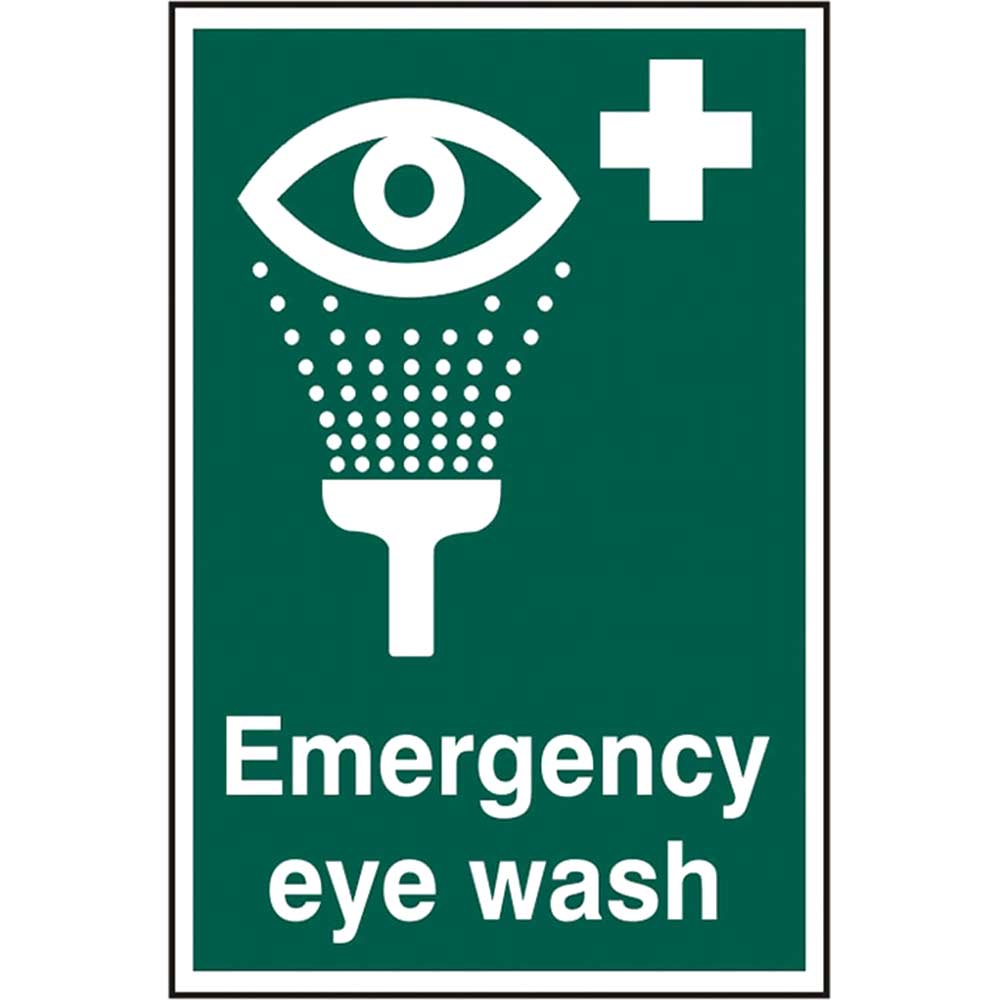 Scan Emergency Eye Wash PVC Sign 200mm 300mm Standard