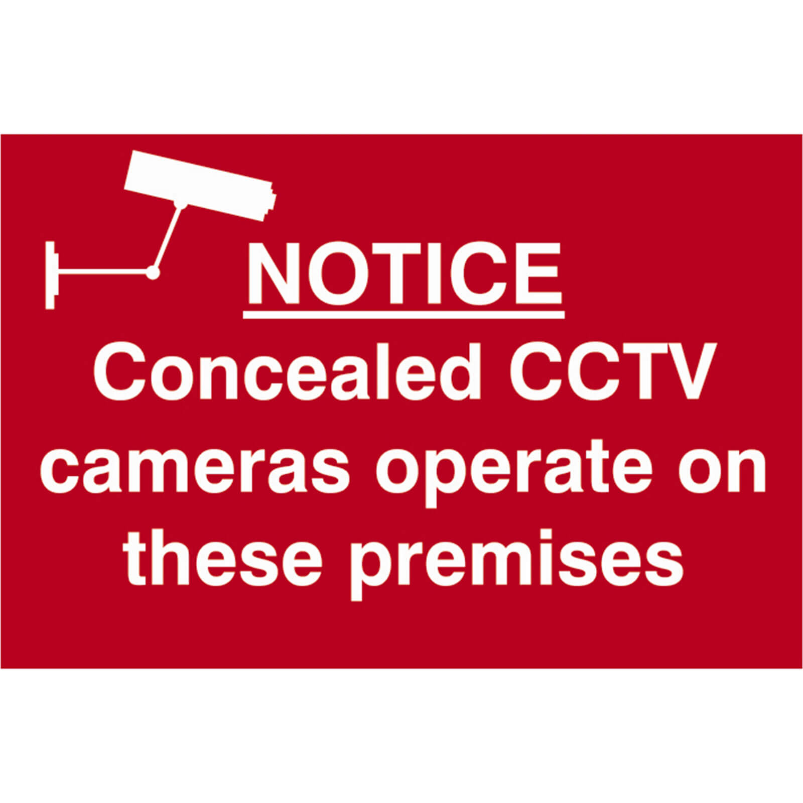 Image of Scan Notice Concealed CCTV Cameras Operate On These Premises Sign 300mm 200mm Standard